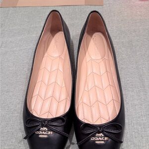 Coach Annabel Black Leather Ballet Flats